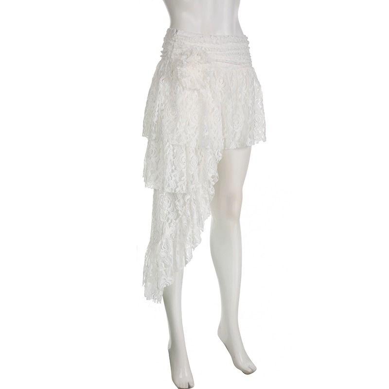 Bohemian Romantic French Lace Spring and Summer Retro Skirt Irregular Hem Niche Design Skirt