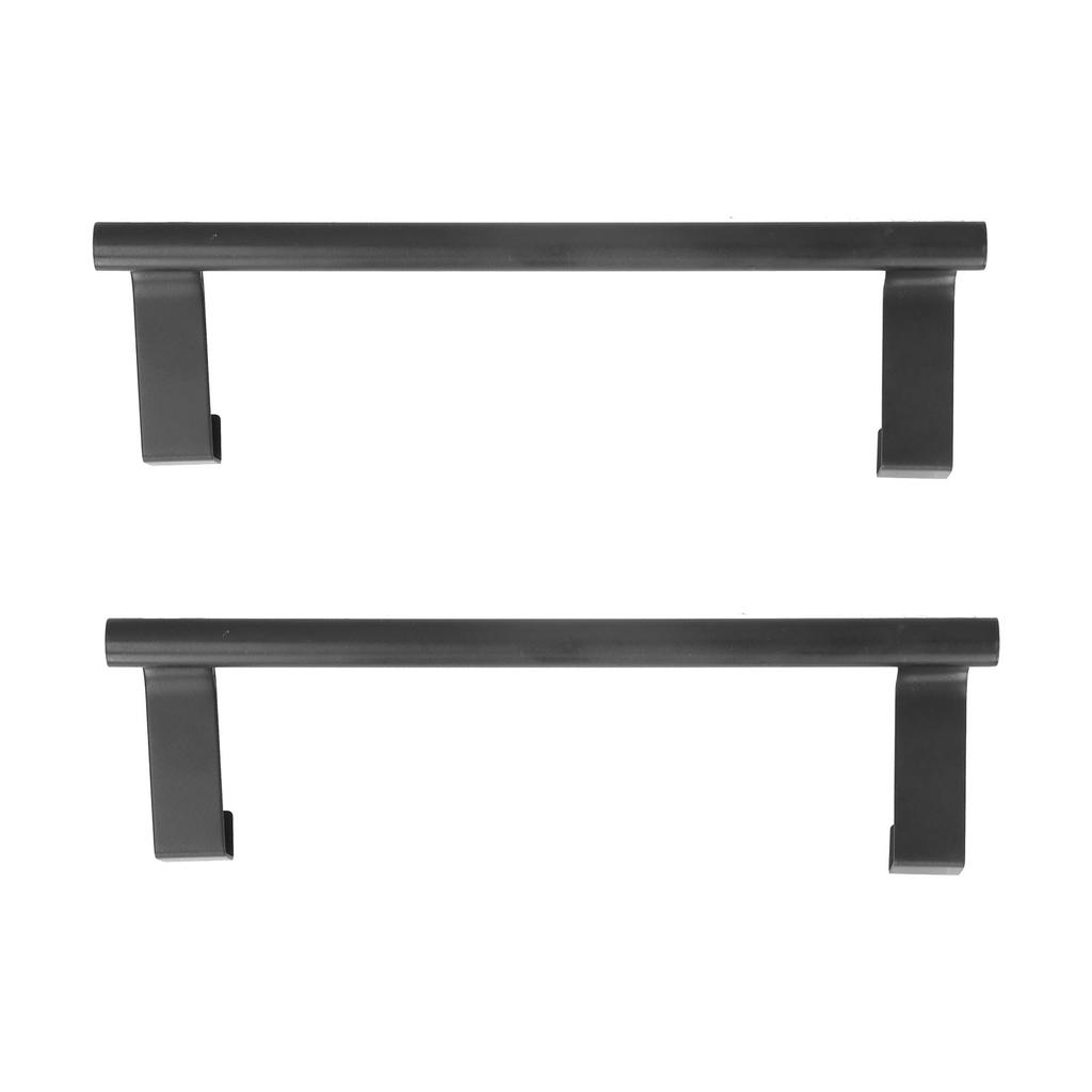 2Pcs Towel Rack Black Hangable Punch Free Nail Free Cabinet Door Towel Rack for Home Hotel
