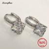 Luxury Shine Stamp 925 Sterling Silver Post Gold Plated Earrings Inlaid Boutique White Zircon Women Hook Drop Earrings Gift