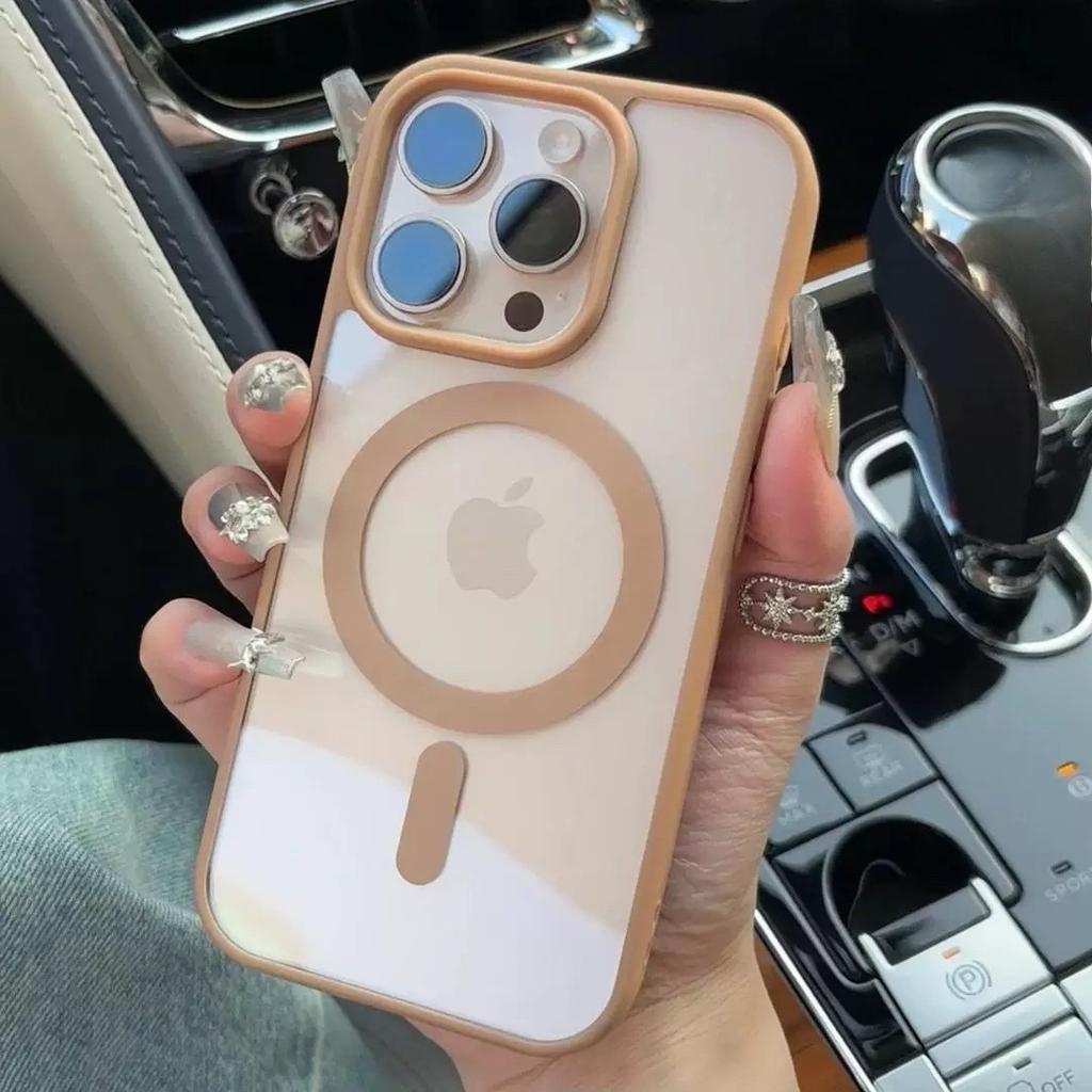 Applicable To IPhone17 Magnetic Transparent Mobile Phone Case Apple 16proMax Official Macaron 15 Fall Protection Case