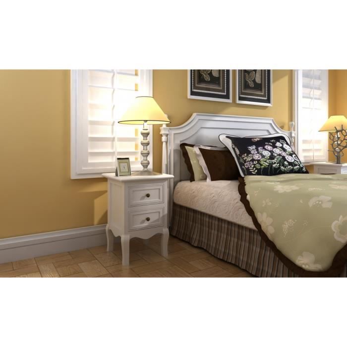 VidaXL Table de chevet 2 pcs avec 2 tiroirs MDF Blanc