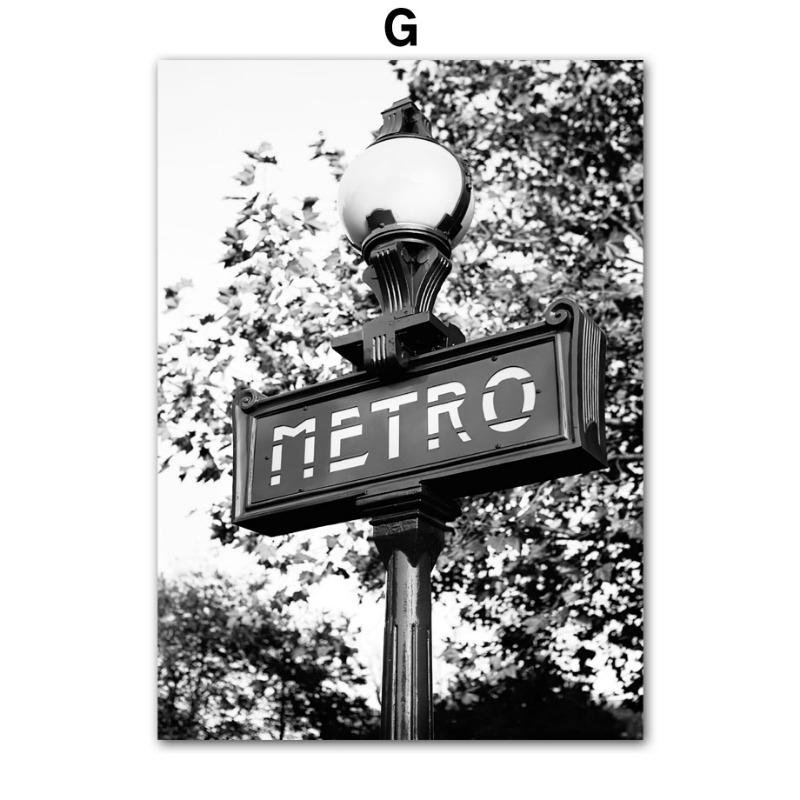 Paris Bridge Fashion Girl Car Building Black White Photos Posters Wall Art Canvas Prints Painting Picture for Living Room Decor