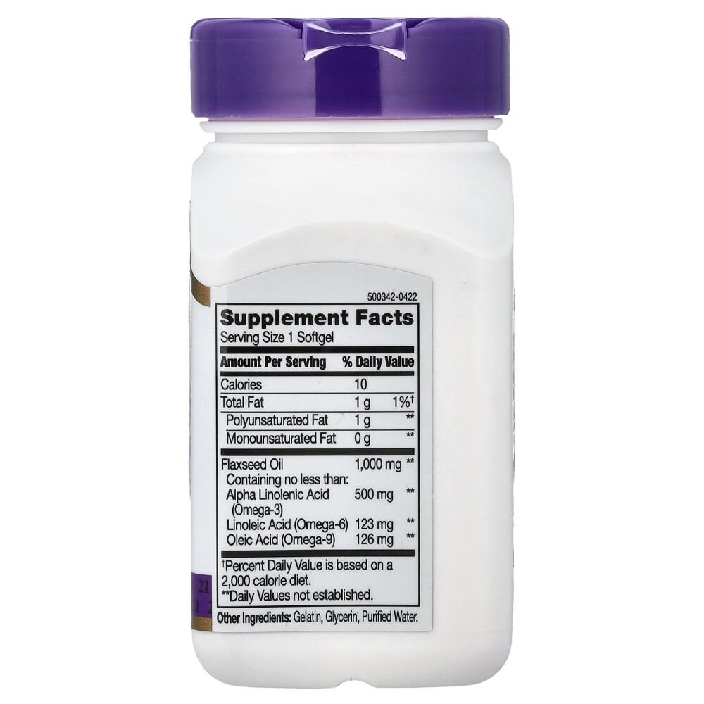 iHerb 21st Century Sentry Flaxseed Oil 1000mg Softgels, 60 Count