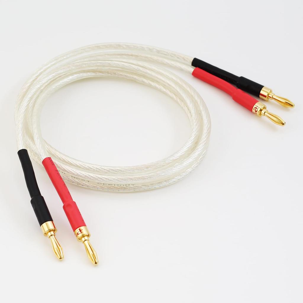 Kawaki German Silver Trumpet HIFI Speaker Banana Head 4-square Oxygen-Free Copper-Plated Wire, Heat-Resistant, [W174]