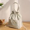 Exquisite Canvas Lunch Bag, Drawstring Style, Outdoor Beach Accessory, Picnic Supplies, Camping Pouch, Compact And Portable, Unisex, Directional Item