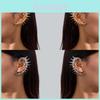 Punk Alloy Geometric Earrings No Piercing For Women Spring 2024 Fashion Jewelry