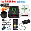 1 To 9 3 In 1 PWM Magnetic Fan Hub Splitter SATA Power Supply ARGB Fan HUB Splitter for 5V Addressable ARGB Computer PC Case Fan