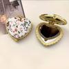 Pocket Floral Mirror Mini Makeup Compact Portable Two-side Folding Make Up Mirror Women Vintage Cosmetic Make Up For Gift