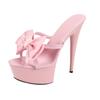 Fashion Women's 15cm Super High Heels Stiletto Waterproof Transparent Crystal Sandals Bridal Party Platform Evening Shoes
