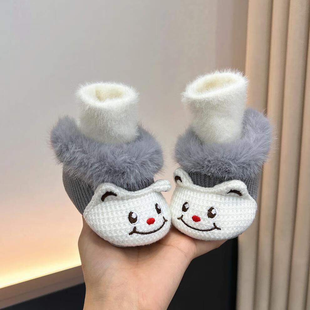

Velvet-Lined Winter Baby Shoes: Soft Sole Toddler & Infant Shoes, Non-Slip Design, for Ages 6-12 Months. S Inner Length 11.5cm (0-7 months)