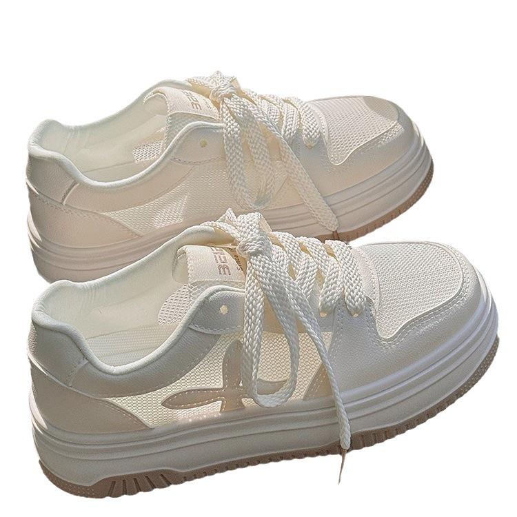 Little White Shoes Women's New Spring and Autumn Breathable Mesh Mesh Shoes Platform Shoes Versatile Niche Sports and Leisure Board