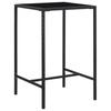 VidaXL Garden Bar Table Black 70x70x110cm Woven Resin and Glass