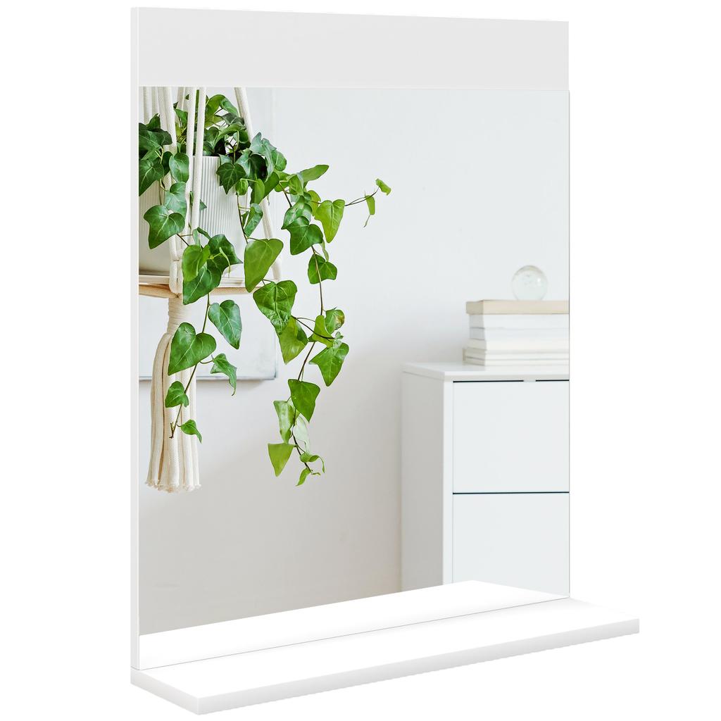 Bathroom Mirror Wall Mounted Mirror With Storage Shelf For Living Room Bedroom 50 X 12 X 60 Cm White