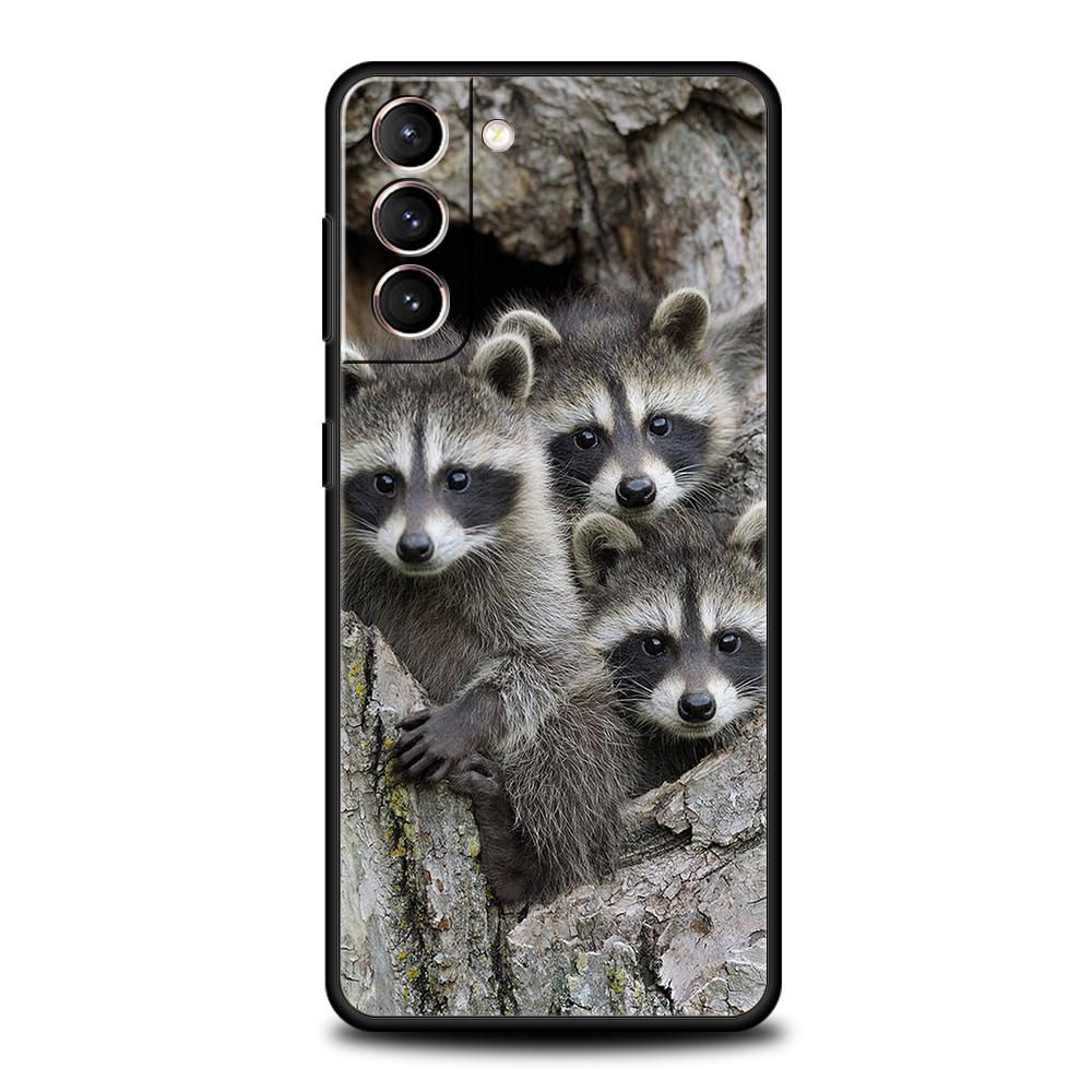Süßes Tier Waschbär Handyhülle Für Samsung Galaxy S24 S23 S22 S20 S21 FE Ultra S24 S23 S10 S10E S9 S8 Plus 5G Handyhülle Taschen