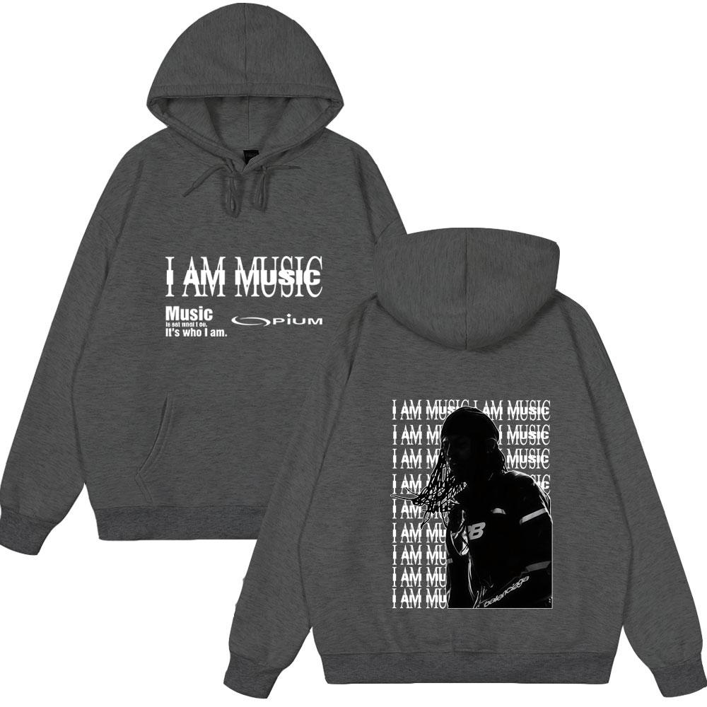 Rapper Playboi Carti I AM MUSIC LOGO Print Hoodies Opium Ken Carson Narcissist Tops Men Women Clothing Hip Hop Oversized Wears