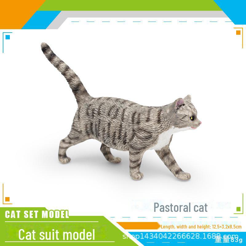 Seashell Cat Figurine: Realistic Kitten Toy Model