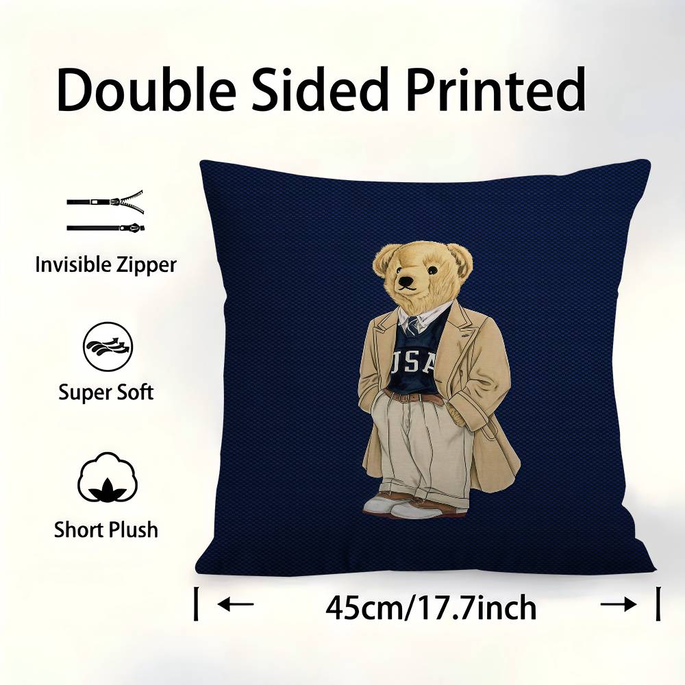 Cushion Cover Pillow Cover Decor Pillowcase Printed Cushion Case For Couch PPOLOs Bear