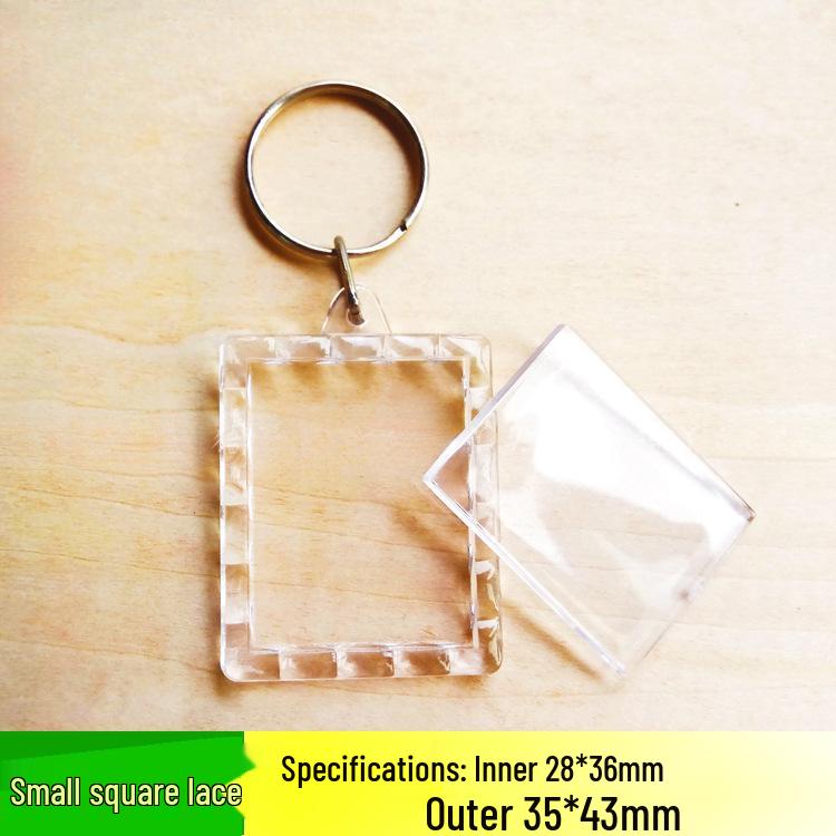 Transparent Photo Keychain Frame - Blank Keyring for Portrait Stickers