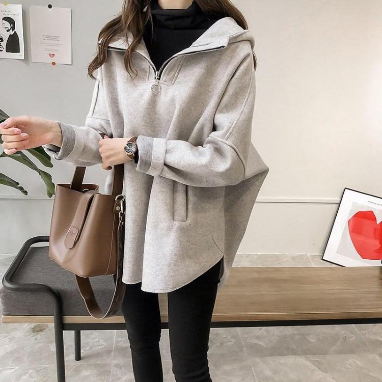 Damen Kapuzenpullover Pullover Jacke Locker Verdickt Langarm Oberteil