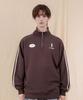 Ellamo French Terry Track Half-Zip Collar Oversized Sweatshirt [Brown]