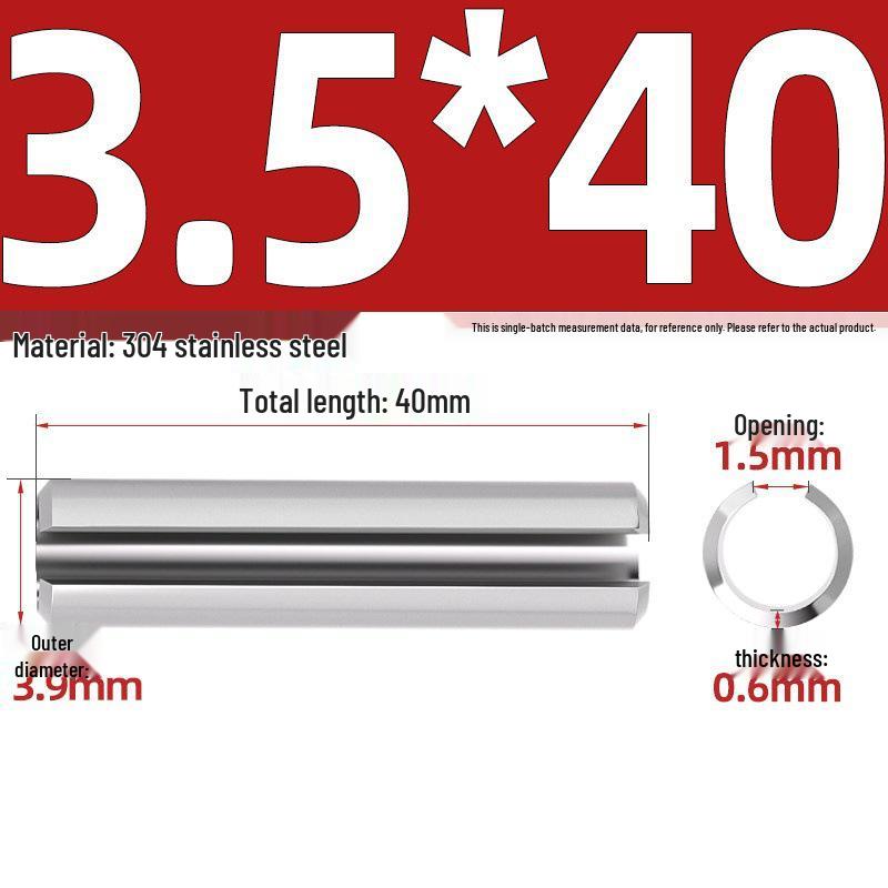 304 Stainless Steel Slotted Spring Pin, Cylindrical Shaft Pin, Locating and Hollow Pin (M5-M12)
