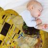 The Kiss (High Resolution), Gustav Klimt Throw Blanket Sofas Luxury Brand Designers Flannel Fabric Blankets