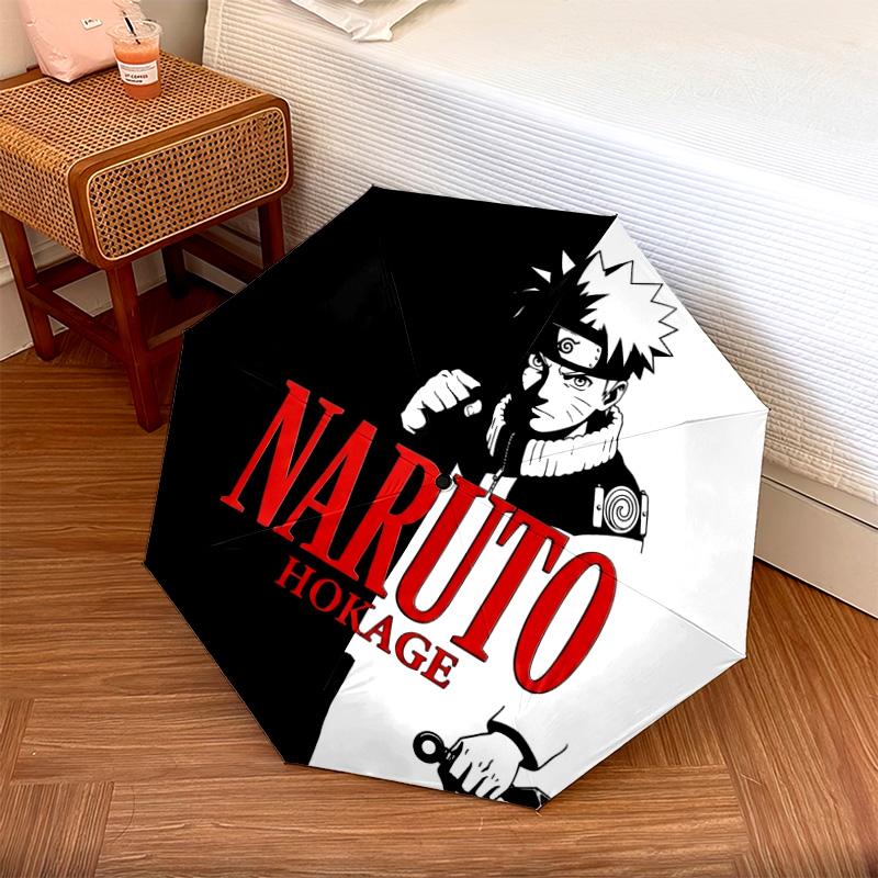 1 PC Automatic Folding Umbrella - Naruto Hokage Artwork Pattern Portable Foldable Design With 8 Ribs Christmas Birthday Gifts