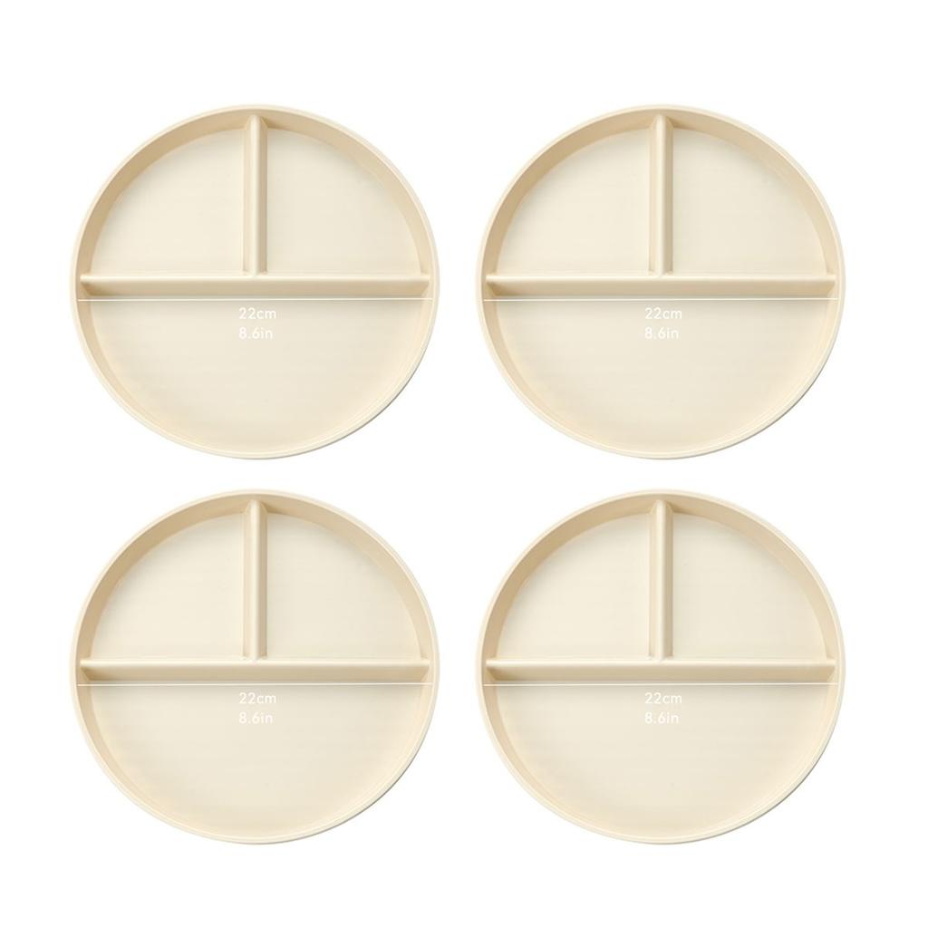 Portion Control Divided Plates for Adults Kids PP Plastic Reusable Food Plate with Dividers Microwave Dishwasher Safe Tableware