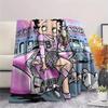 Betty Boop2 Flannel Blanket, High quality Comfortable for All Seasons, Home Decor, Warmth and Comfort