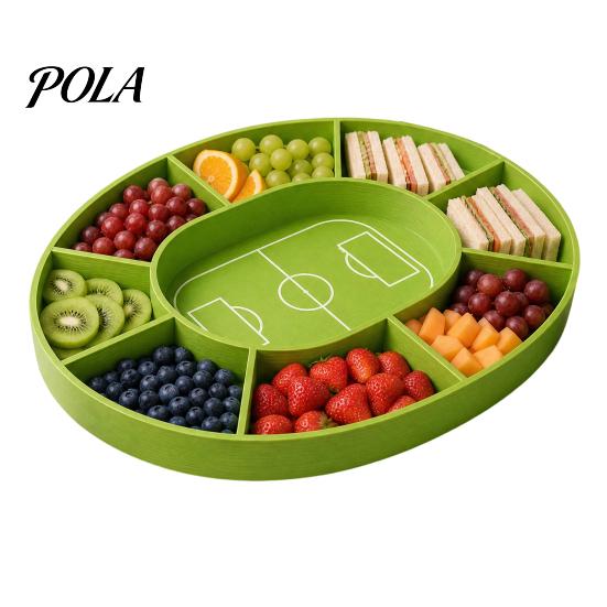 Snack Platter Football Field Tray, with Multiple Partitions, Durable PETG Party Kids Holder Supply for Watch Parties And Game Day Snacks Tray