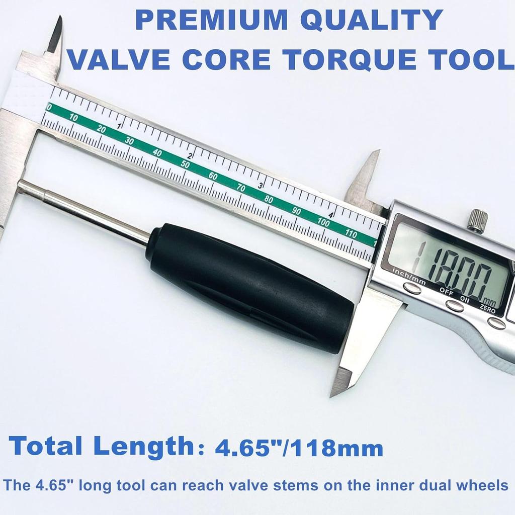 2 Pieces Valve Core Torque Tool, Avoid TPMS Damage, Valve Core Removal And Tallation Tool, Helps Guard Agat Over Or Under Torquing,Black, Silver