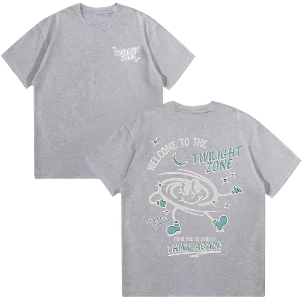 Ariana Grande Twilight Zone Think Again Tshirt Mens Women Vintage Comfortable and Soft Cotton T Shirt Fashion Casual Tee Tops