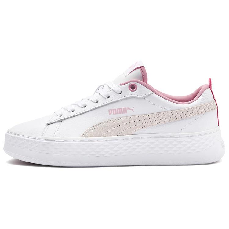 (WMNS) PUMA Smash Platform Low White Pale Pink Women s 366487-08 EU 37