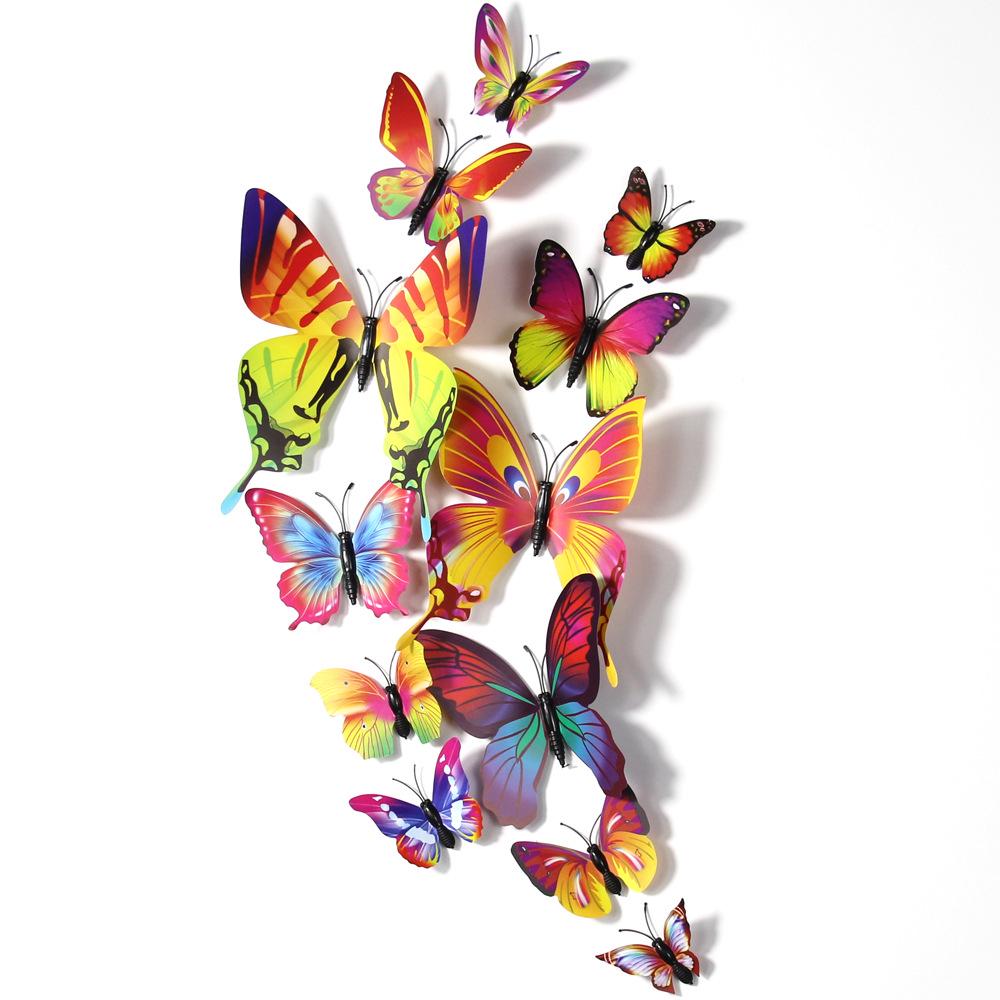 12pcs 3D Butterfly Design Decal Art Wall Stickers Room Magnetic Home Decor