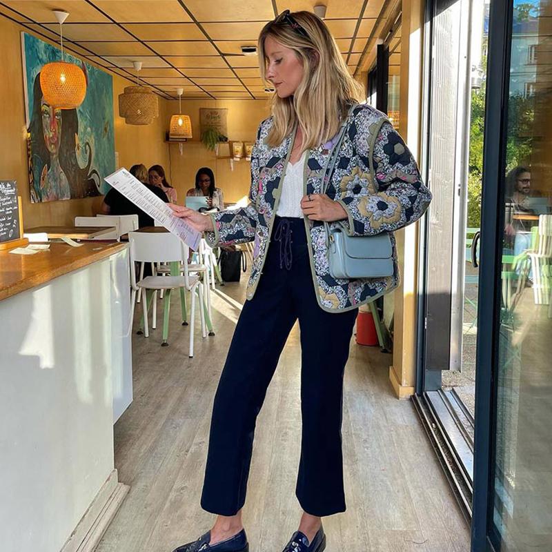 Двусторонняя свободная хлопковая куртка с принтом — фото 5