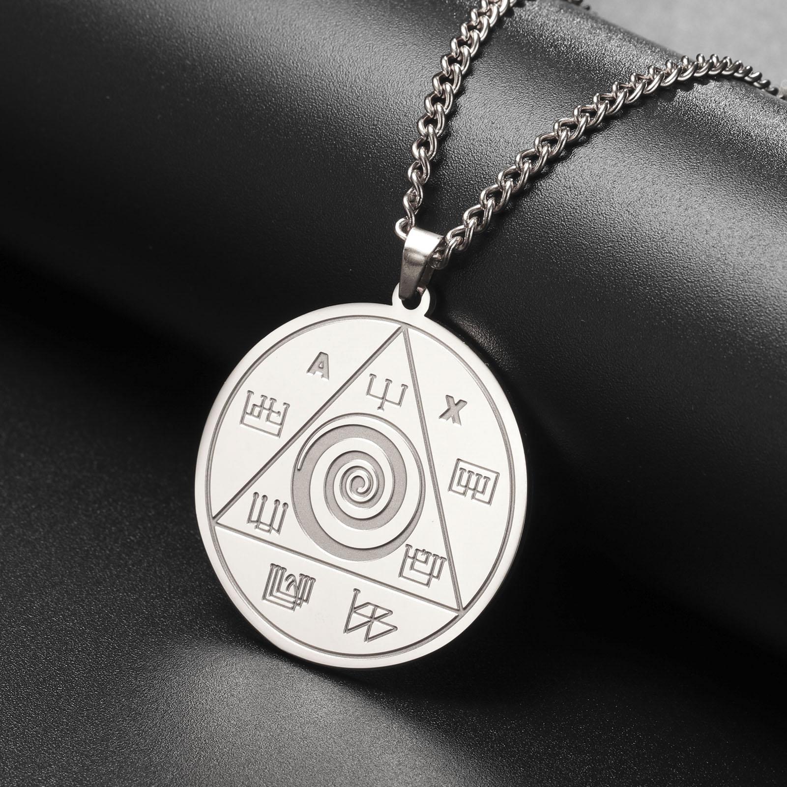 

LIKGREAT Good Luck Pendant Necklace Magical Talisman of Abraxas to Control Your Life the Money Amulet Stainless Steel Necklace