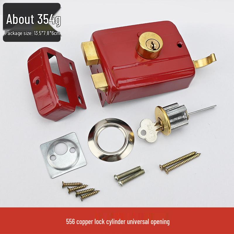Home 559 Anti-theft Double Tongue Door Lock for Bedroom and Wooden Doors, Exterior Mount, Universal Fit 556