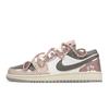 Jordan Air Jordan 1 Low top Vintage Basketball Shoes GS Pink Brown 553560-053(TeamA-S-BOX)