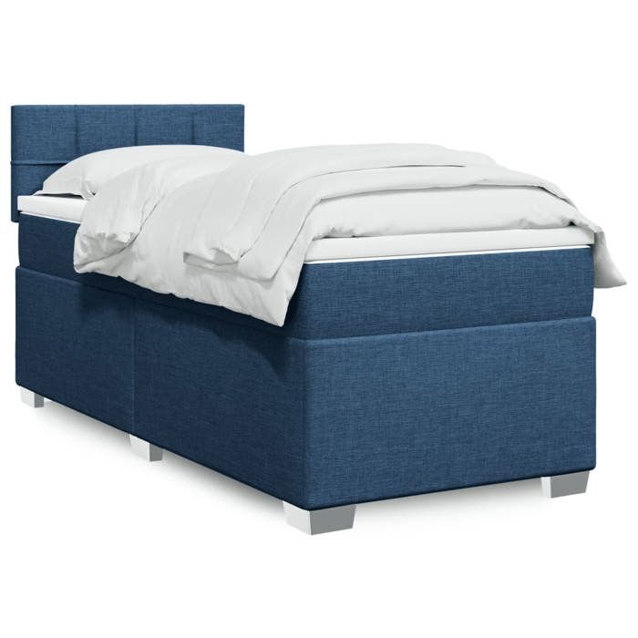 Maison Exclusive - Sommier à lattes de lit avec matelas Bleu 100x200 cm Tissu