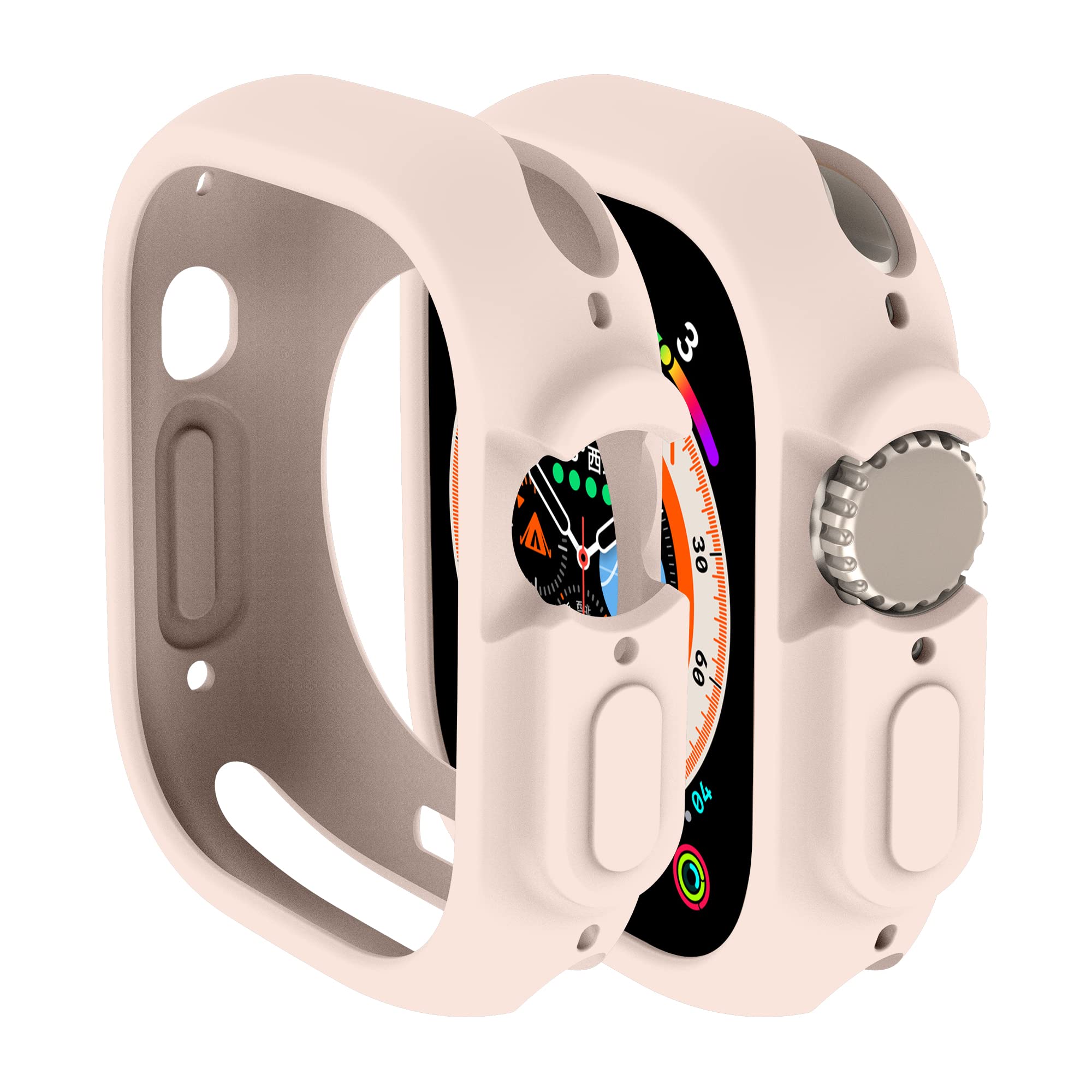 

Cover for Apple Watch Ultra2 3 49mm Case All-Round Shockproof TPU Protective Silicone Bumper Scratch-Resistant iwatch ultra 3 49 49mm Ultra 2 3 розовый
