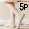 [J.Cotton] Solid Sleep Socks 5-Pair Set Made in Korea
