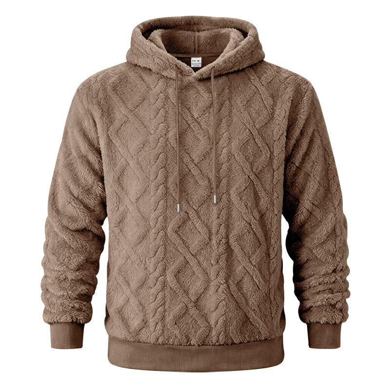 Autumn Winter Men High Street Casual Double-Sided Velvet Hooded Hoodies Sports Style Trend Pullover Sweatshirts