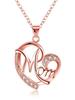 High-End Heart-Shaped Mom Necklace with Rhinestone Pendant - Perfect Mother's Day Jewelry