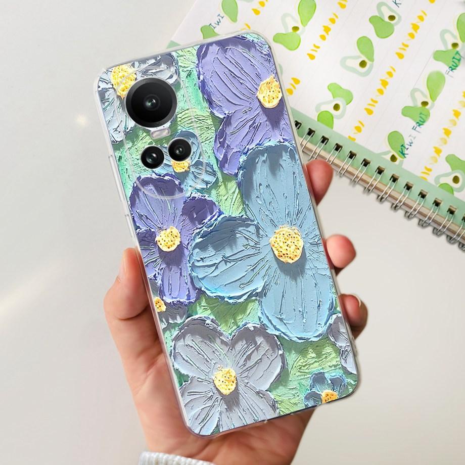For Oppo Reno10 Pro Case Reno 10 5G Cover Soft TPU Black Silcione Bumper Coque For Reno 10pro Global Funads Women Fashion Print