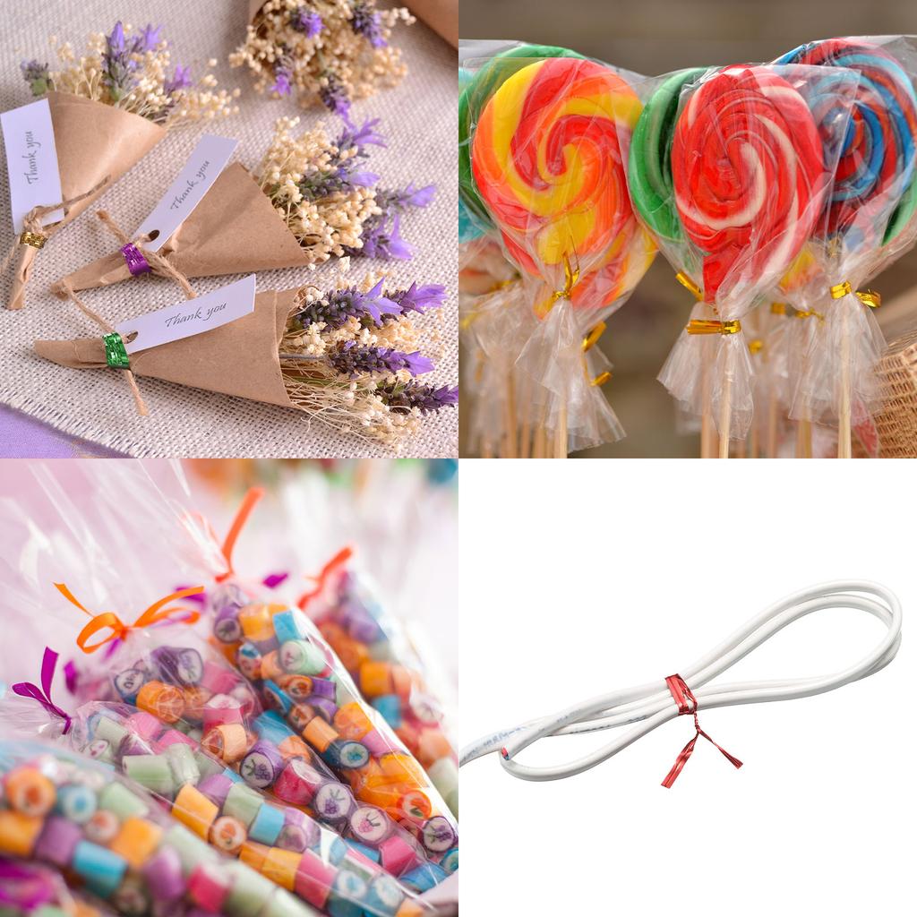 300pcs 100mm Kraft Paper Twist Ties Bread Candy Treat Bag Twist Ties for Wedding Party Wrapping Gift Bags