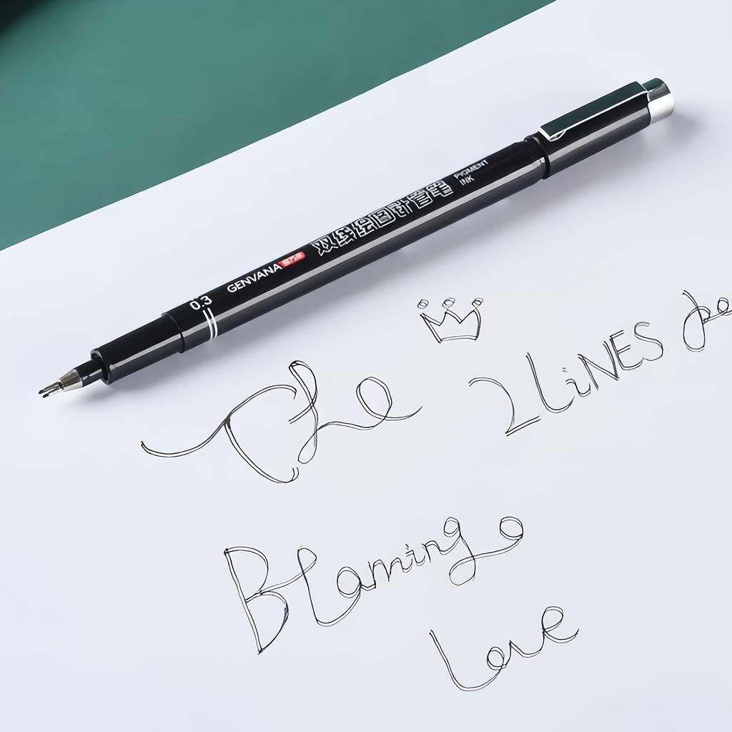 1PC Double-Line Gel Pen - With Exquisite Pen Clip, a Must-Have for Architectural Design Exams, Note-Taking & Painting