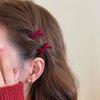 2Pcs Elegant Velvet Pearl Bow Hairpins Women Girls Bangs Hair Clips Barrettes Accessories Hairclip Headwear Headdress