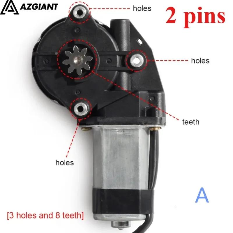 AZGIANT 12V/24V 3 hole 8 gear/teeth electric car Window lifter motor Power Windows Motor Regulator Left/ right torx pinion