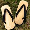 Edoten Geta Made in Yellow Tatami Black Size L Sandals, Japan, Mat, Straps, Double-Ply Sole,