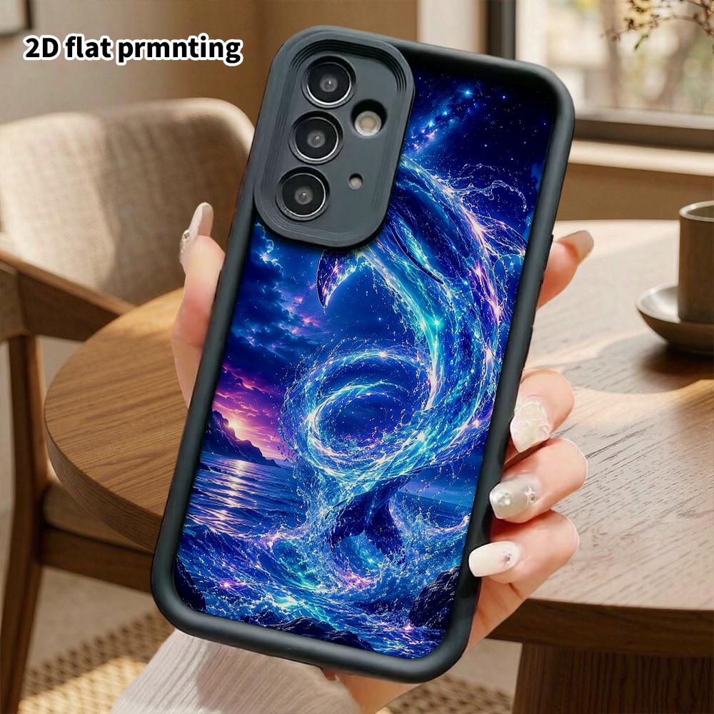 Phone Case: 2D Flat Samsung Galaxy A34 A35 M05 M06 S20 S22 S21 FE Plus 5G Layered Protective Case, Energy Dolphin, Christmas and Halloween Gift